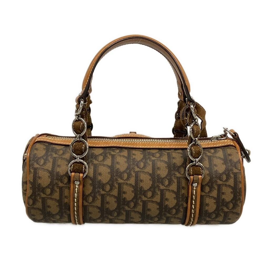 Christian Dior DIOR/ChristianDior Romantique Handbag Brown Black PVC Leather - Picture 3 of 15